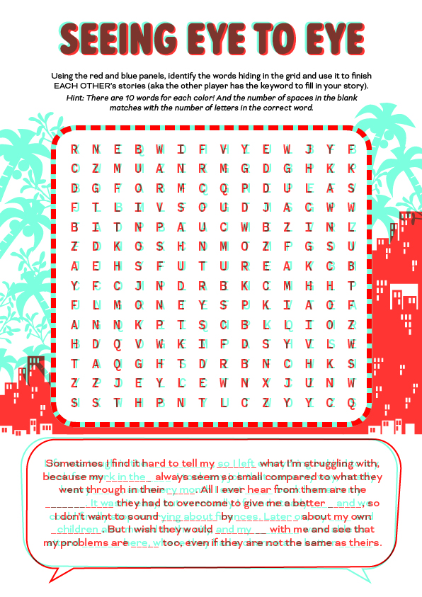 Cover image of the anaglyph word search puzzle